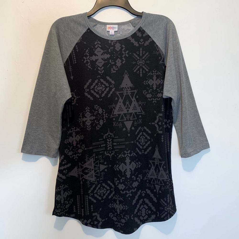 LuLaRoe Randy Aztec Tee Large 3/4 Sleeves